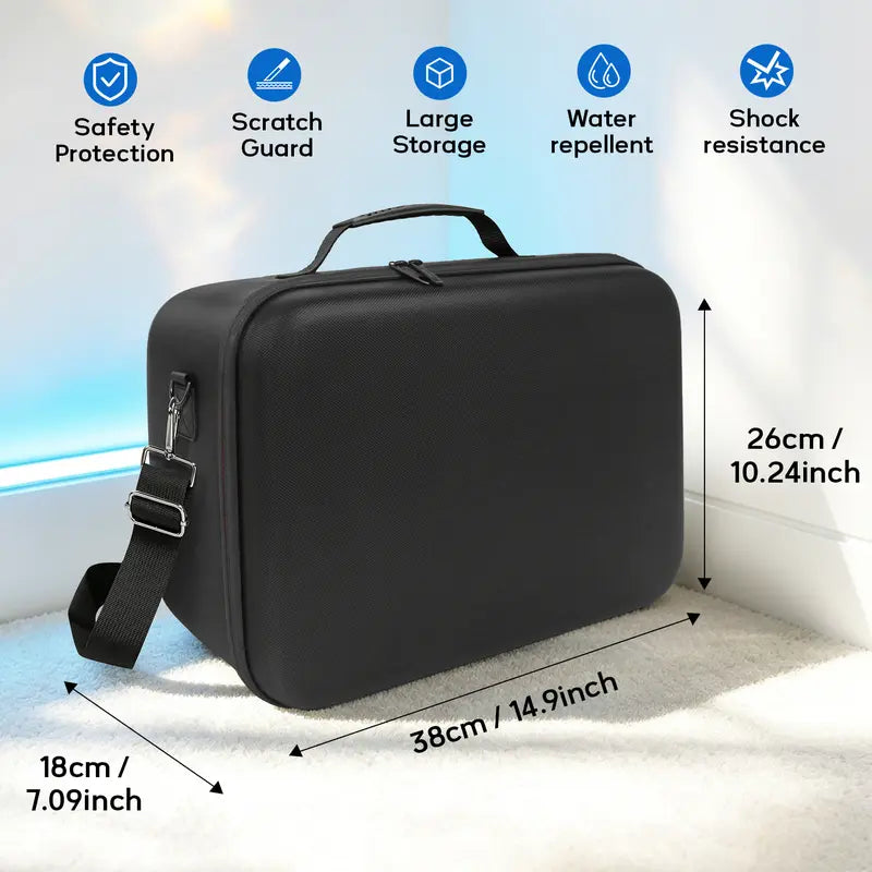 Xbox Series X Protective Hard EVA Rigid Shell Secure Carry Bag - Durable Travel Accessory, Waterproof, Shockproof, Dustproof, Lightweight, High-Capacity Luggage with Zipper for Console, Controller, Headset, Games, Cables, Father’S Day Gamer Gift