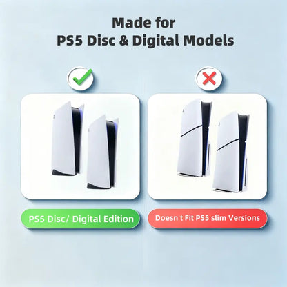 PS5 Gaming Console Portable Carry Case - Compact EVA Shell Home/Travel Luggage Organizer with 2 Controller Slots for Console & Accessories