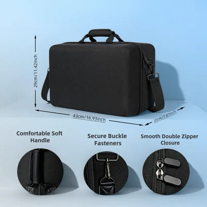 PS5 Gaming Console Portable Carry Case - Compact EVA Shell Home/Travel Luggage Organizer with 2 Controller Slots for Console & Accessories