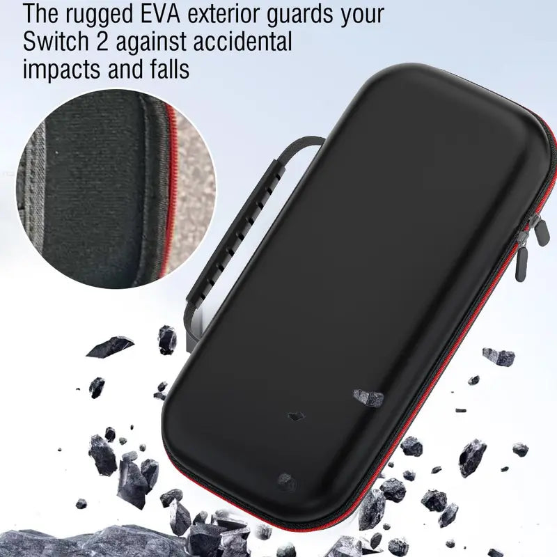 Premium Hard Shell Carrying Case for Nintendo Switch 2 (2025) – Large Capacity, Portable Travel Bag with 12 Game Slots, Screen Protector & Waterproof EVA Material