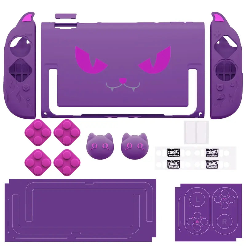 Playvital [For Nintendo Switch 2(2025 Version) ] Gothic Imp Series & Cute Demon Series Protective Case for Nintendo Switch 2, Kawaii Dockable Hard Case Shell for Switch 2 with Thumb Grips & Sticker - Black