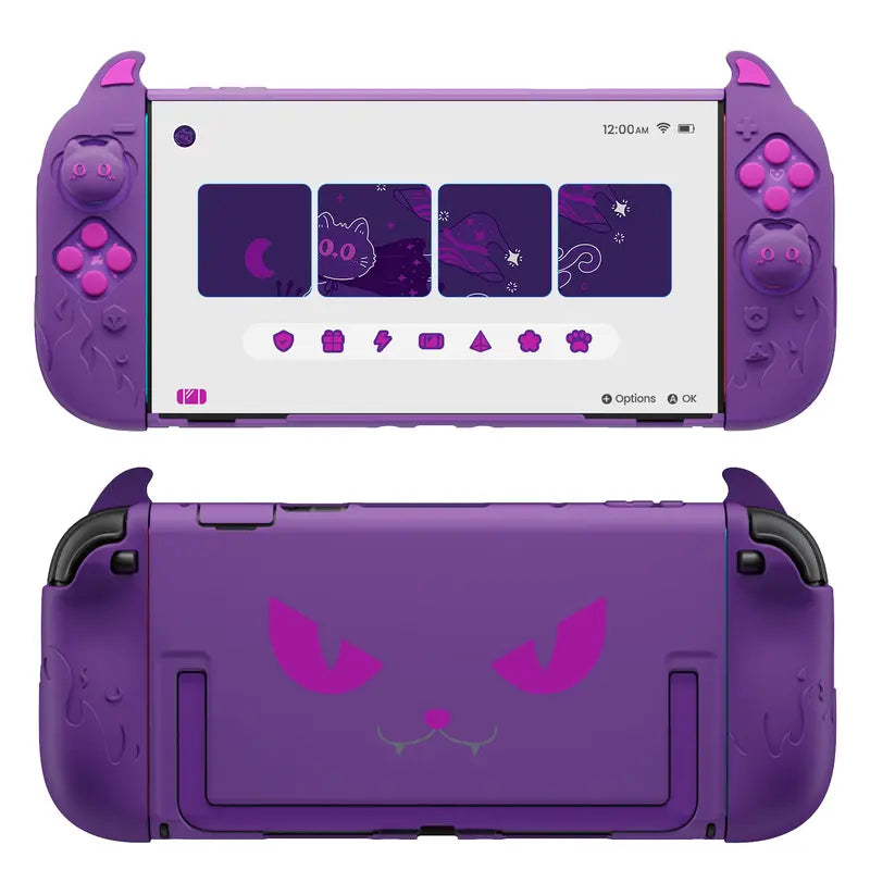 Playvital [For Nintendo Switch 2(2025 Version) ] Gothic Imp Series & Cute Demon Series Protective Case for Nintendo Switch 2, Kawaii Dockable Hard Case Shell for Switch 2 with Thumb Grips & Sticker - Black