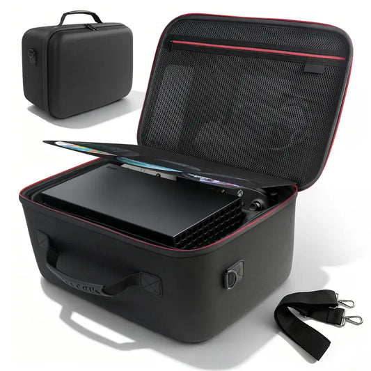 Xbox Series X Protective Hard EVA Rigid Shell Secure Carry Bag - Durable Travel Accessory, Waterproof, Shockproof, Dustproof, Lightweight, High-Capacity Luggage with Zipper for Console, Controller, Headset, Games, Cables, Father’S Day Gamer Gift