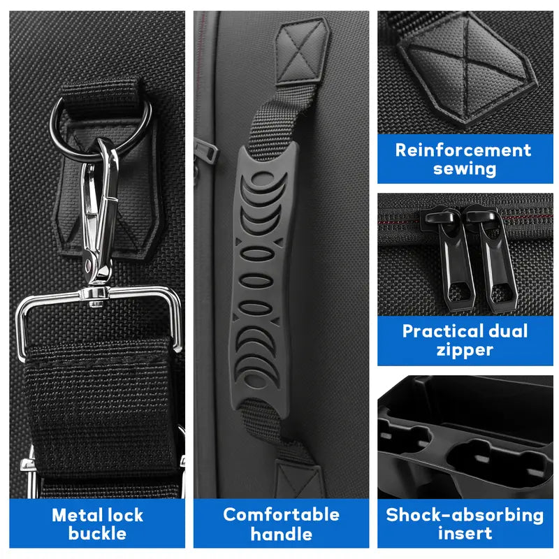 Xbox Series X Protective Hard EVA Rigid Shell Secure Carry Bag - Durable Travel Accessory, Waterproof, Shockproof, Dustproof, Lightweight, High-Capacity Luggage with Zipper for Console, Controller, Headset, Games, Cables, Father’S Day Gamer Gift