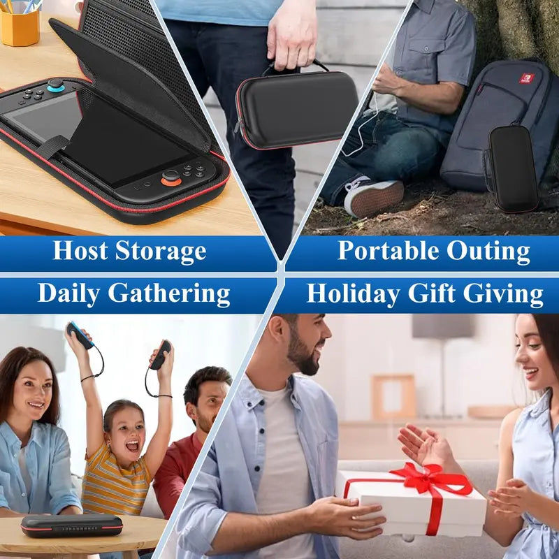 Premium Hard Shell Carrying Case for Nintendo Switch 2 (2025) – Large Capacity, Portable Travel Bag with 12 Game Slots, Screen Protector & Waterproof EVA Material