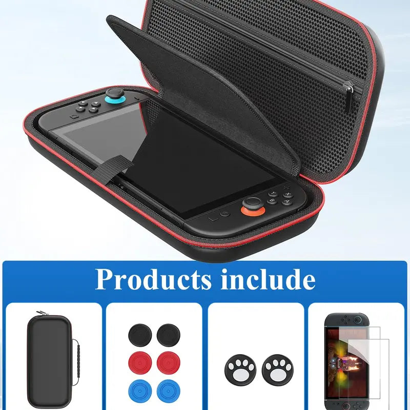 Premium Hard Shell Carrying Case for Nintendo Switch 2 (2025) – Large Capacity, Portable Travel Bag with 12 Game Slots, Screen Protector & Waterproof EVA Material